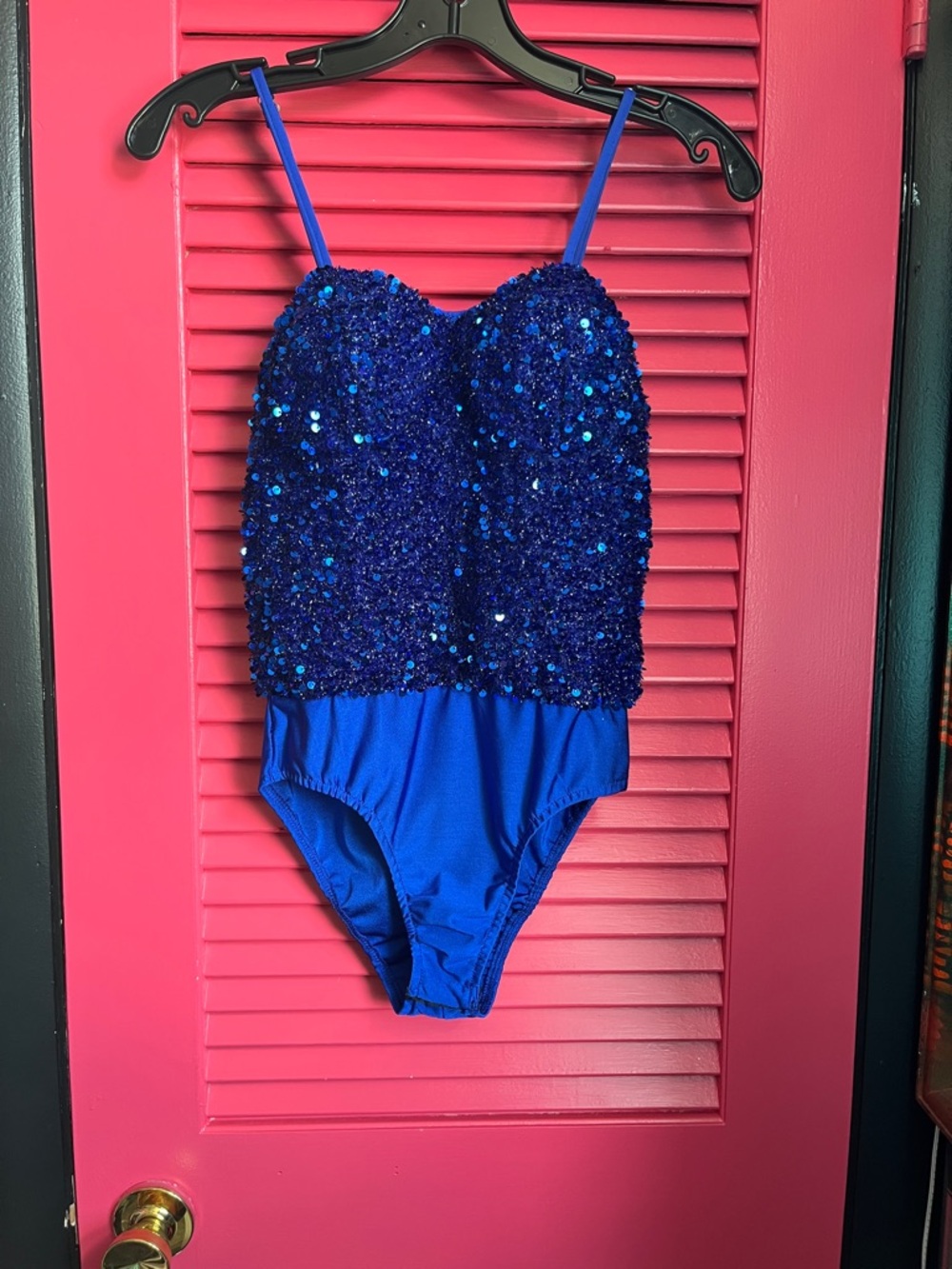 Deep Blue Sequin One-Piece bodysuit